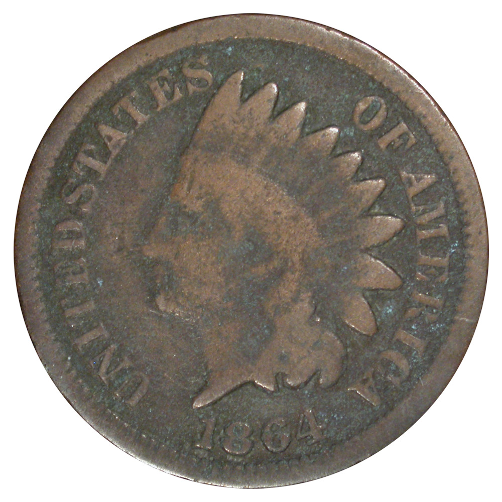 1c 1864 Bronze AG3 corroded 3 Cent Nickel