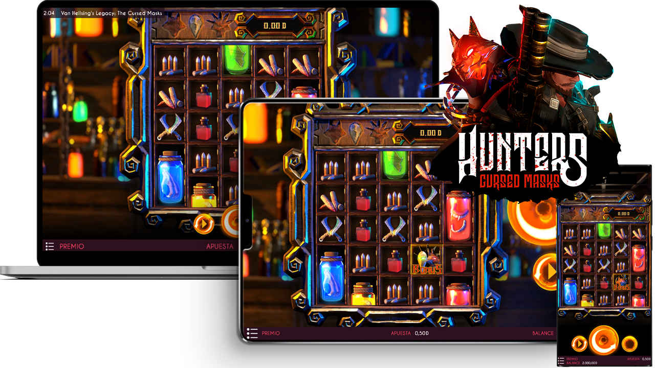 Hunters Cursed Masks slot game by Triple Cherry