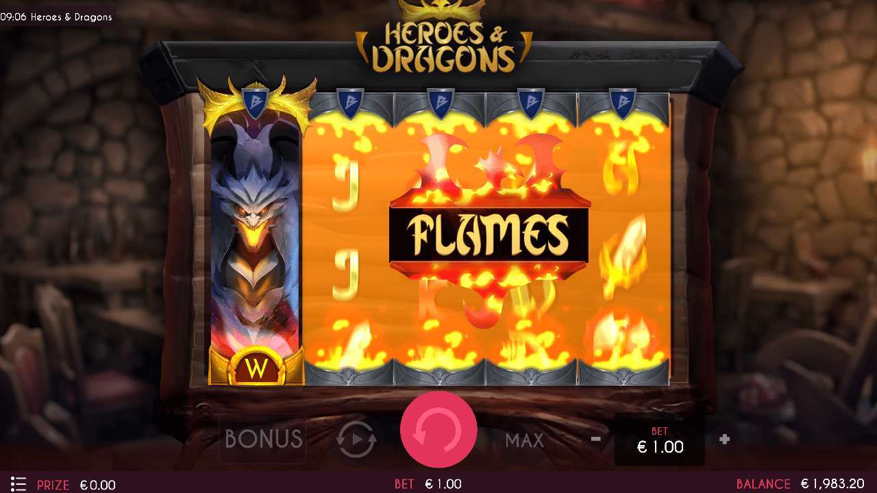 Heroes & Dragons slot game by Triple Cherry