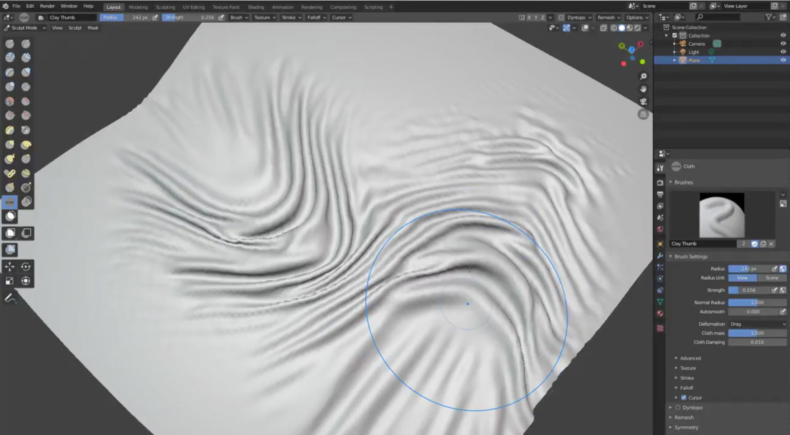 Cloth Brush in Blender 3DArt