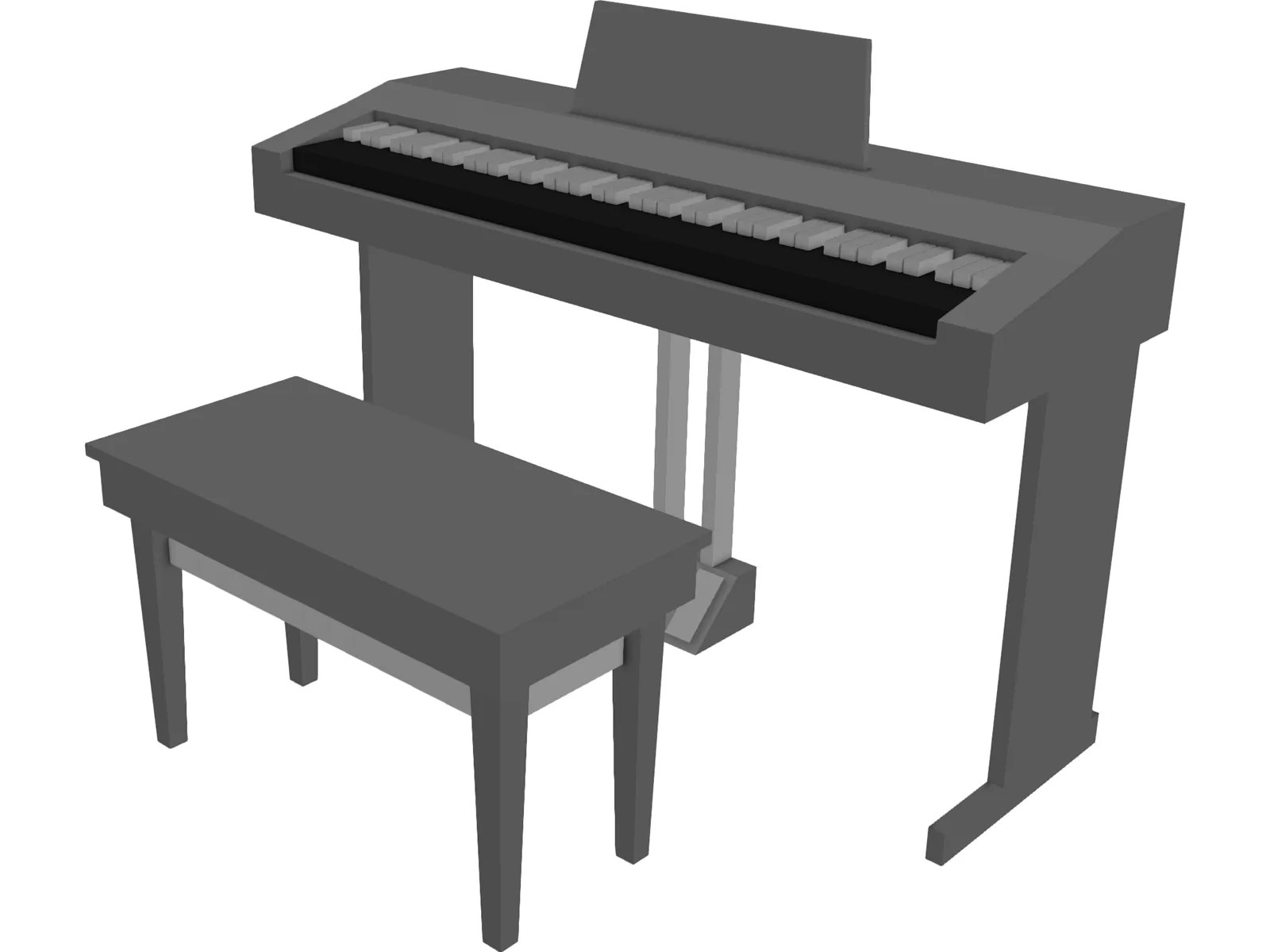 Piano 3D Model 3DCADBrowser, piano 3d