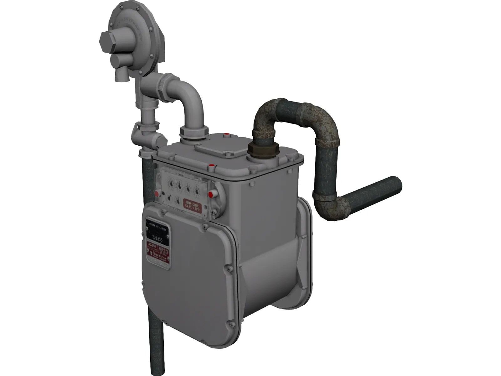 Gas Meter 3D Model 3DCADBrowser