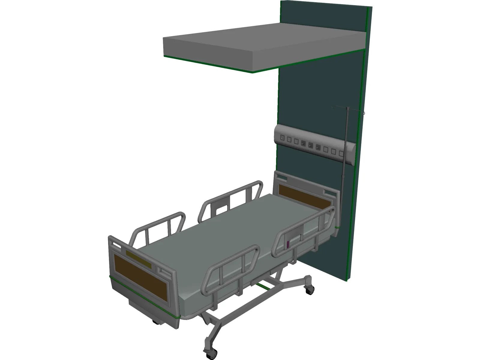 Hospital Bed Hillrom 3D Model 3D CAD Browser
