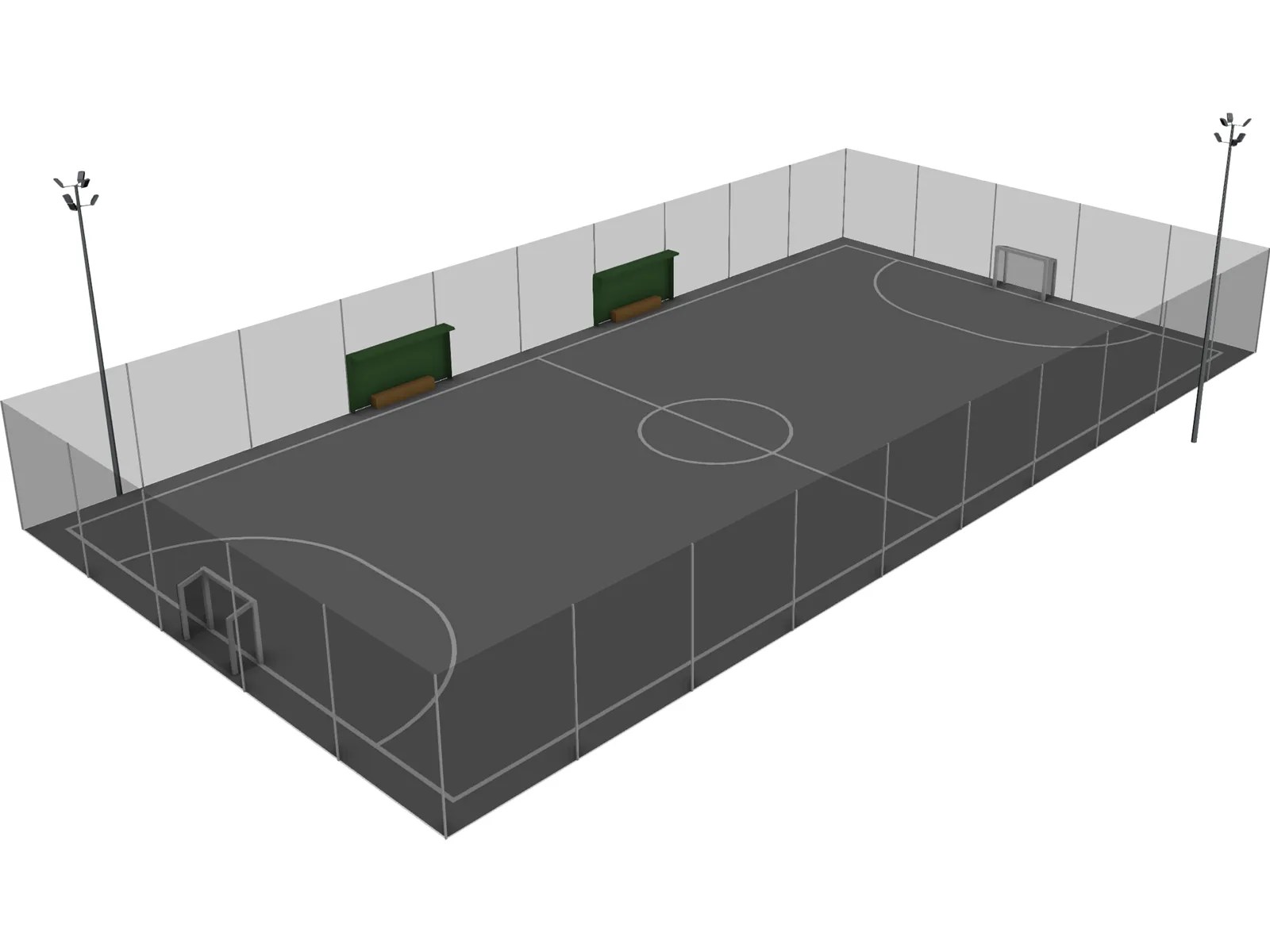 5X5 Football Field 3D Model 3DCADBrowser