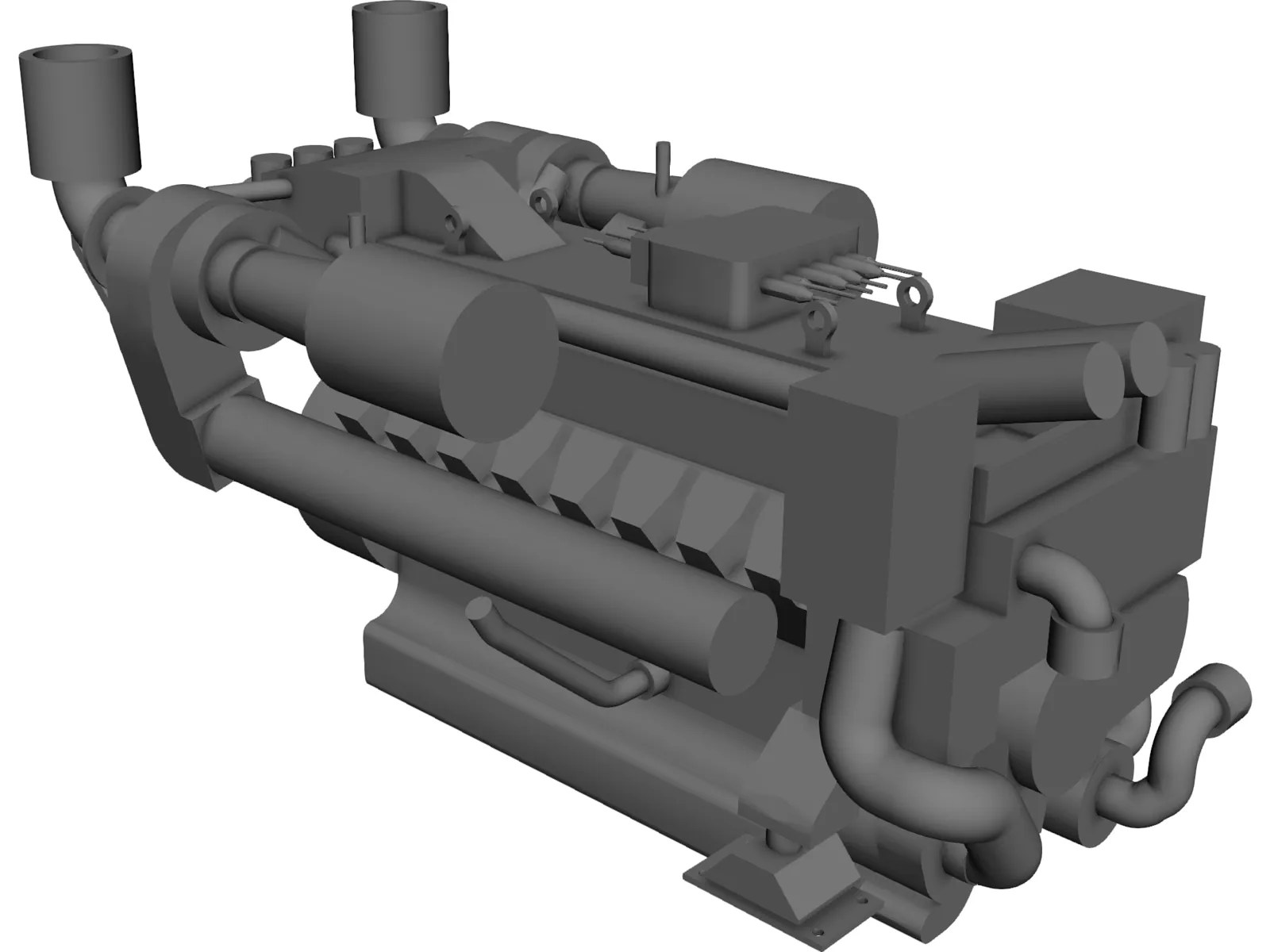 MTU 16V 2000 Engine 3D Model 3D CAD Browser