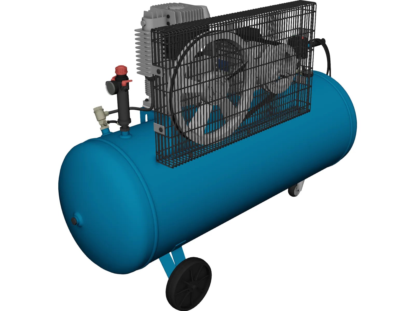 Electric Air Compressor Unit 3D Model 3D CAD Browser