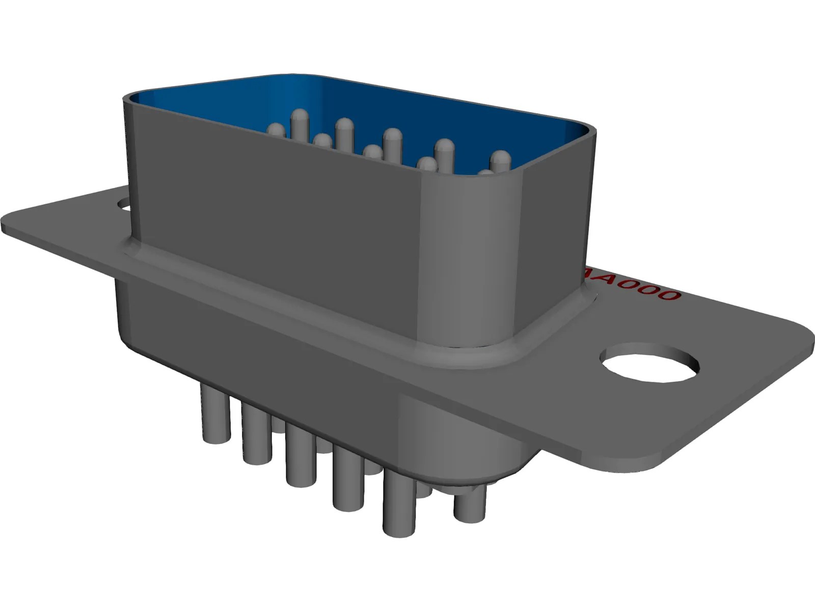 DSUB 9pin Connector 3D CAD Model Library GrabCAD