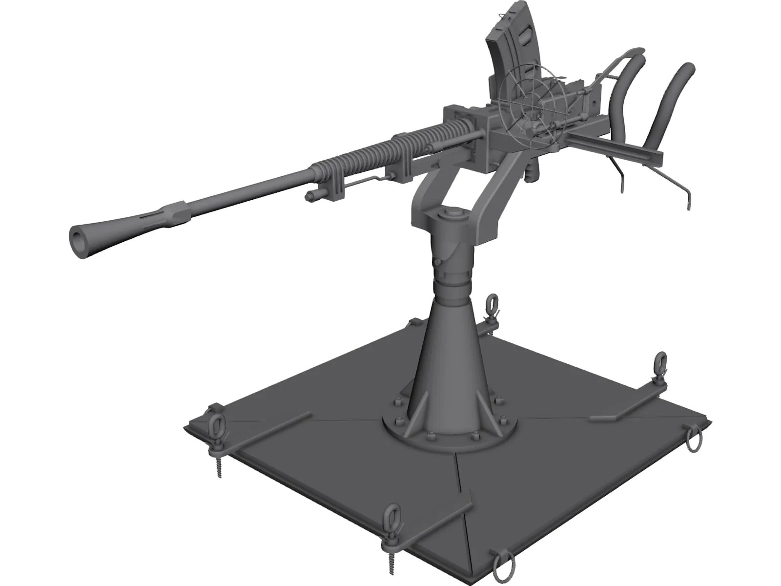 Type96 Single AAGun 3D Model 3D CAD Browser