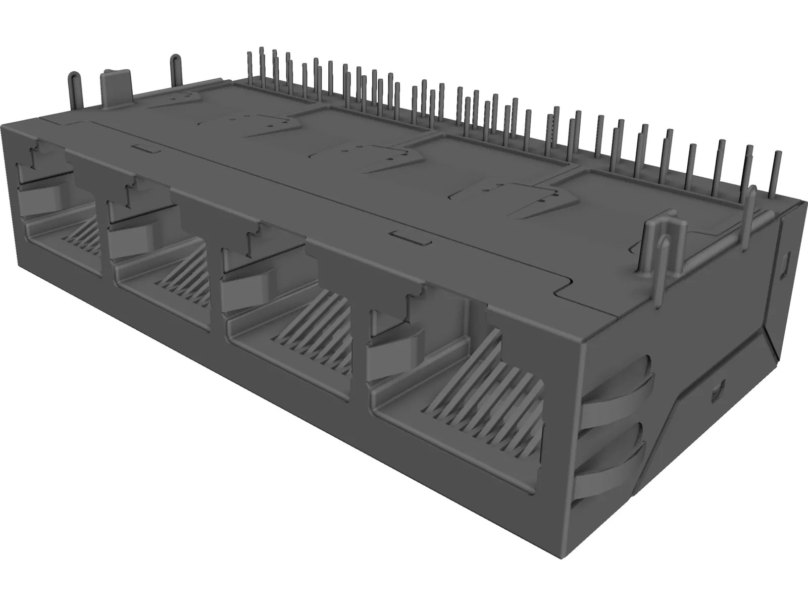 RJ45 Connector 1x4 3D CAD Model 3D CAD Browser