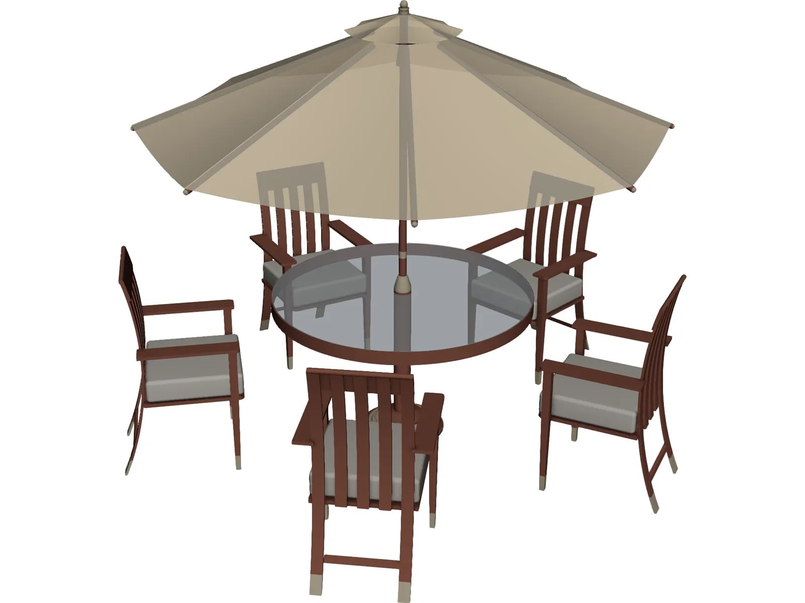 Table Set Patio 3D Model 3D CAD Browser