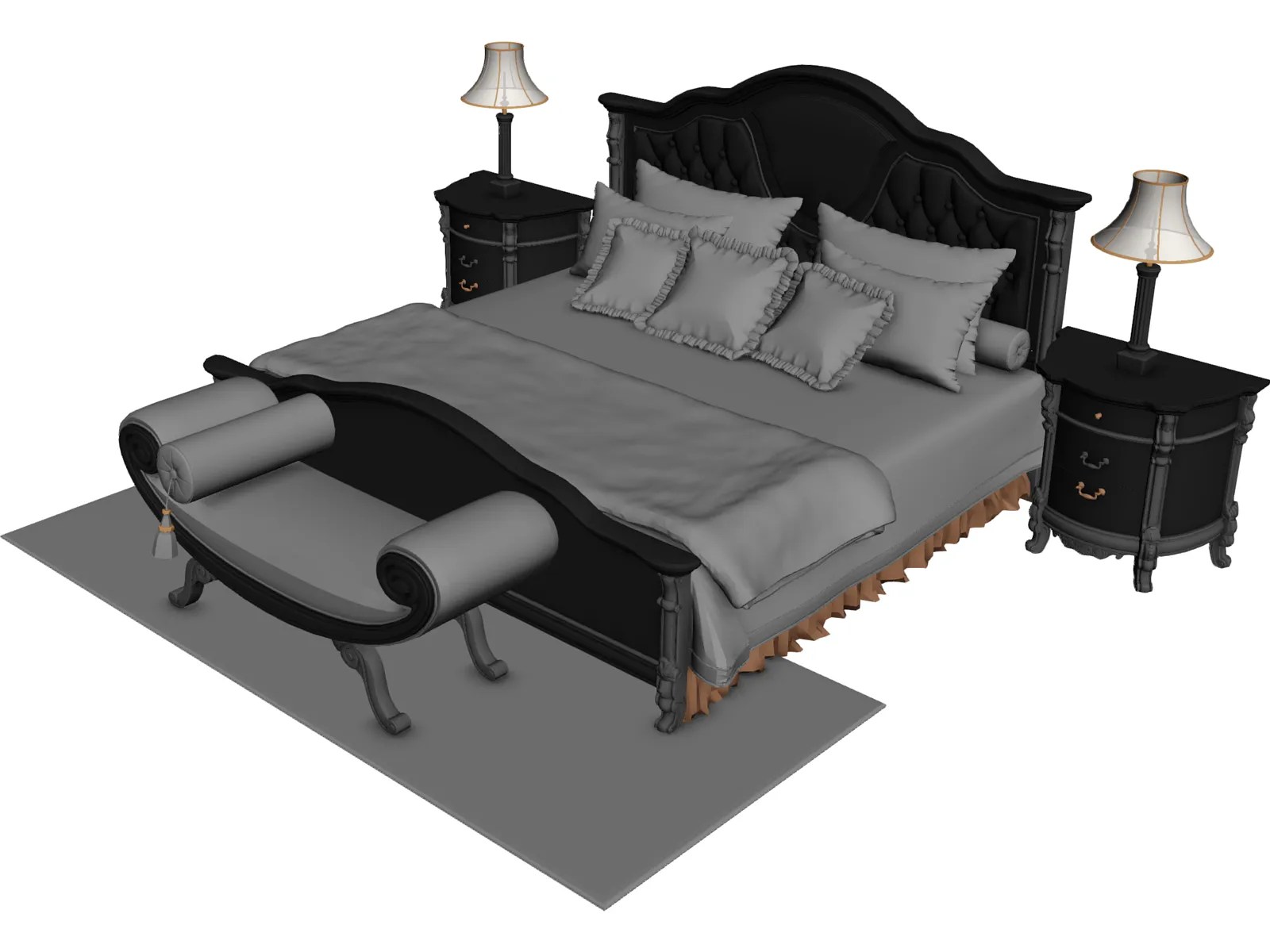 Classic Bedroom Set 3D Model 3D CAD Browser