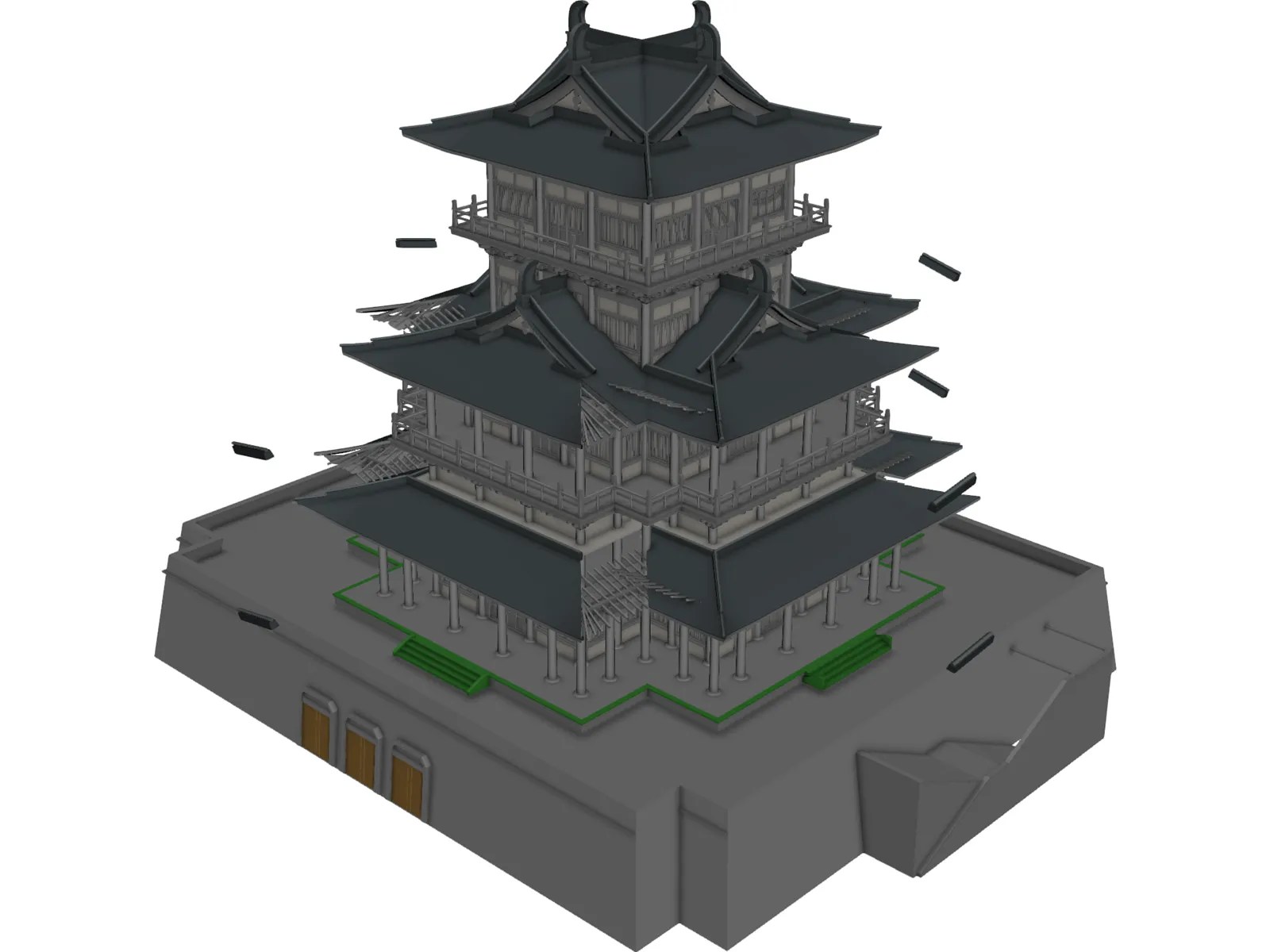 Shogun Japanese Castle 3D Model 3D CAD Browser