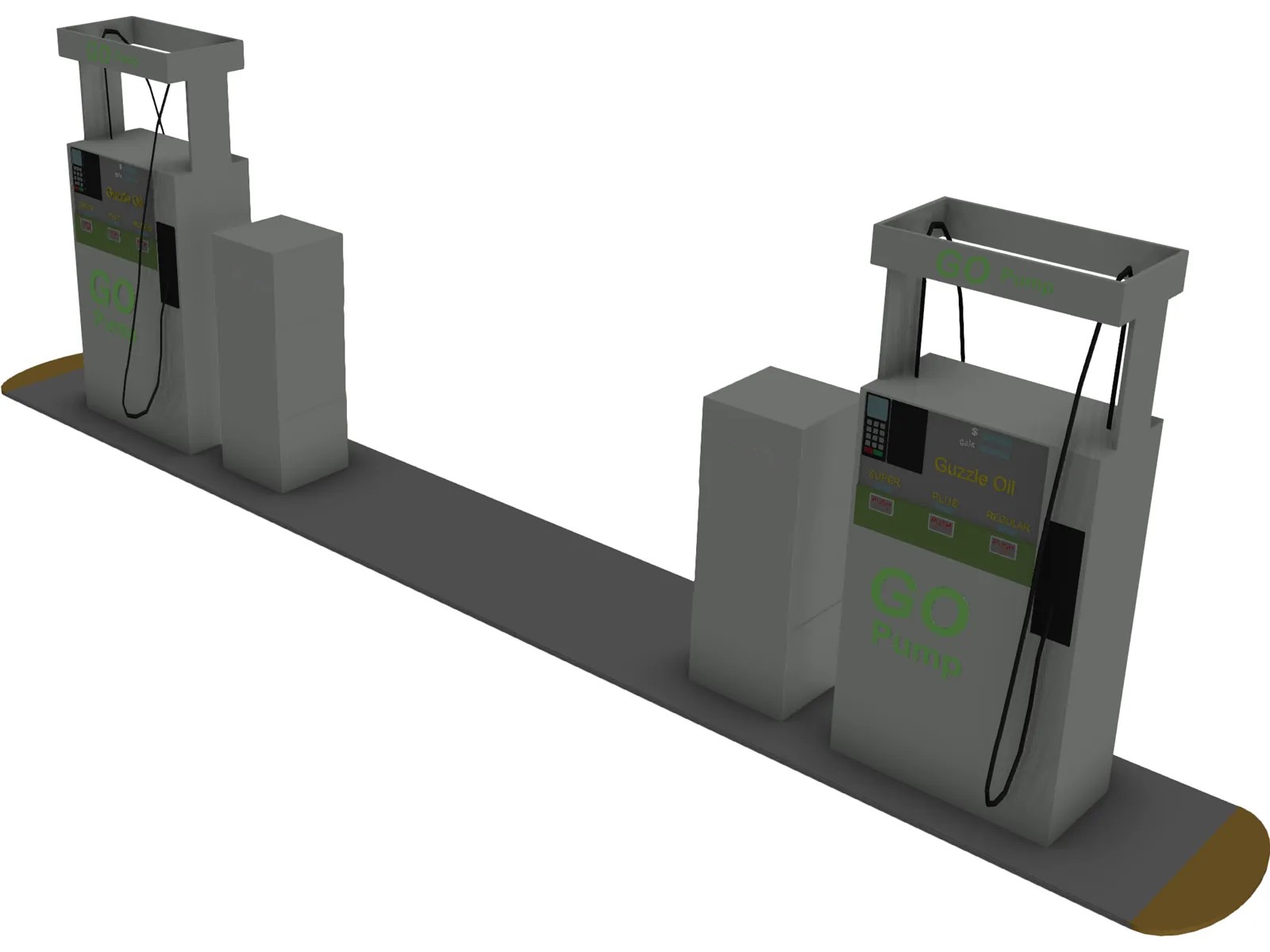 Gas Station Island 3D Model 3D CAD Browser