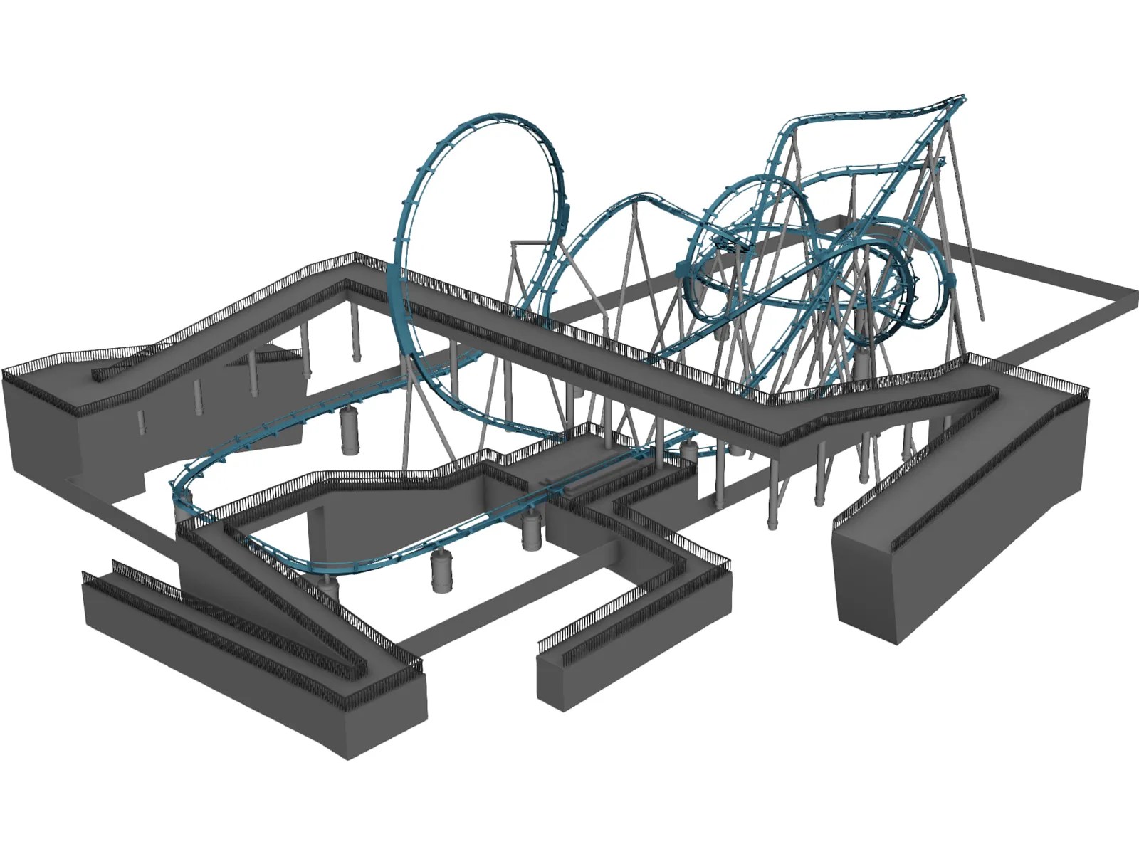 Roller Coaster 3D Model 3D CAD Browser