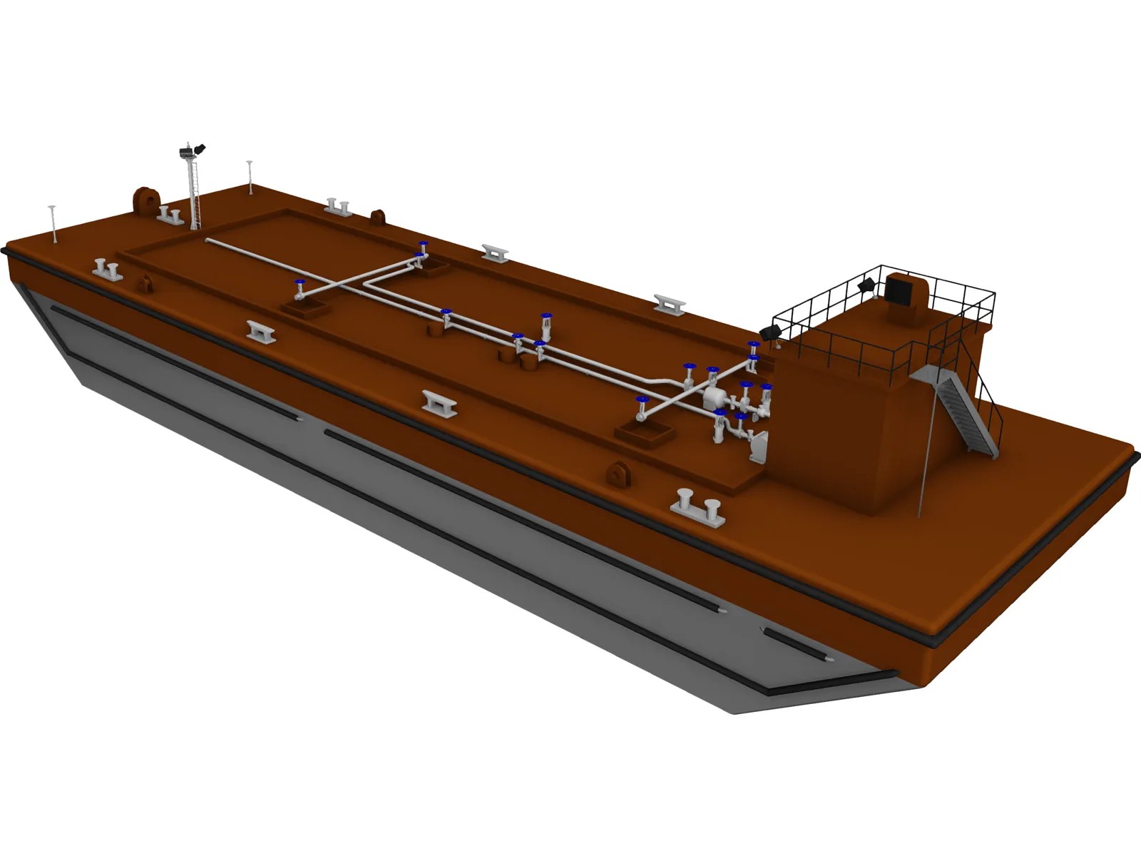 Oil Tanker Barge 3D Model 3DCADBrowser