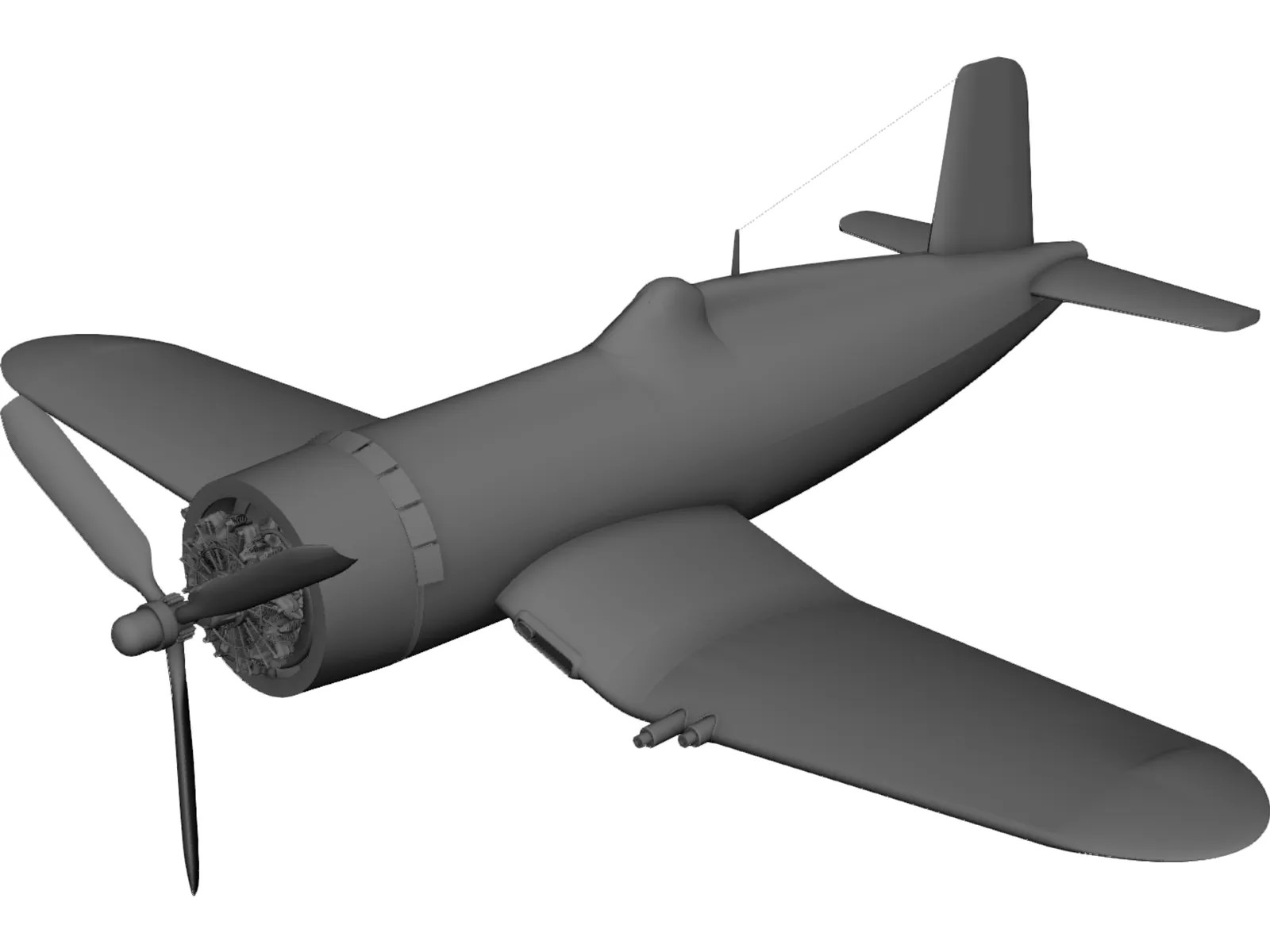 World War Two Fighter Plane 3D CAD Model 3D CAD Browser