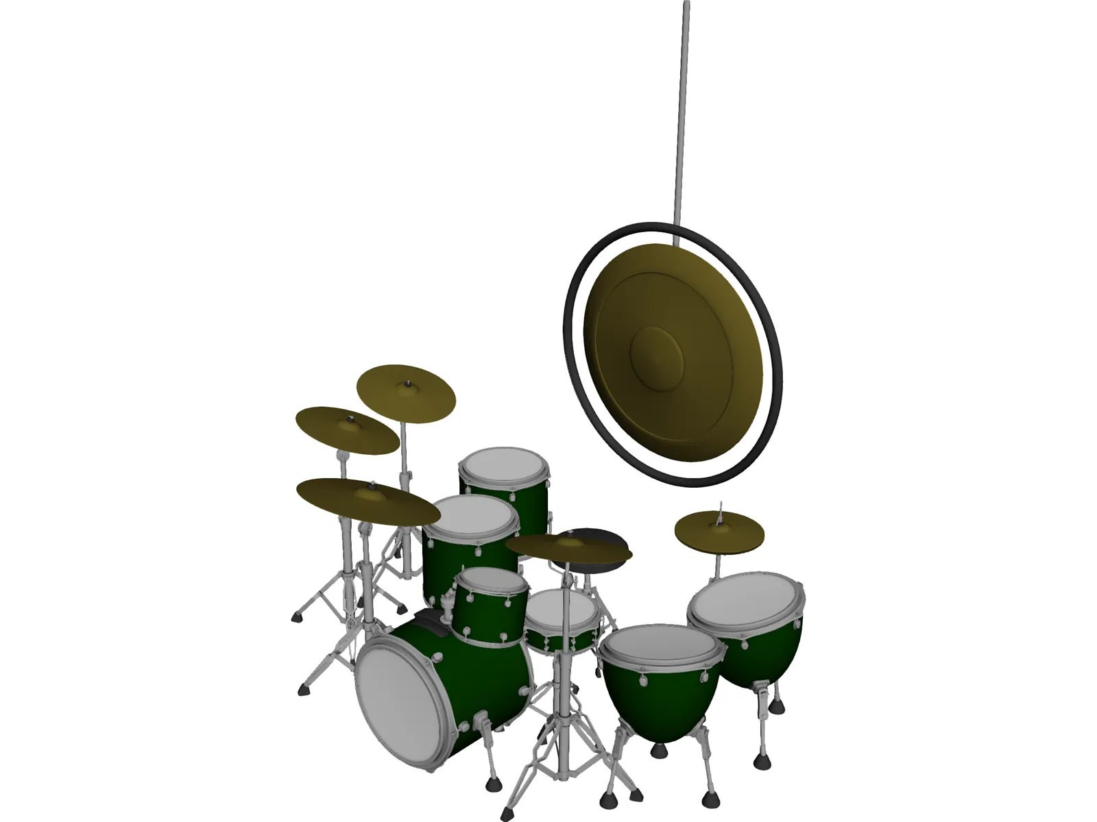 John Bonham Drum Set 3D Model 3DCADBrowser