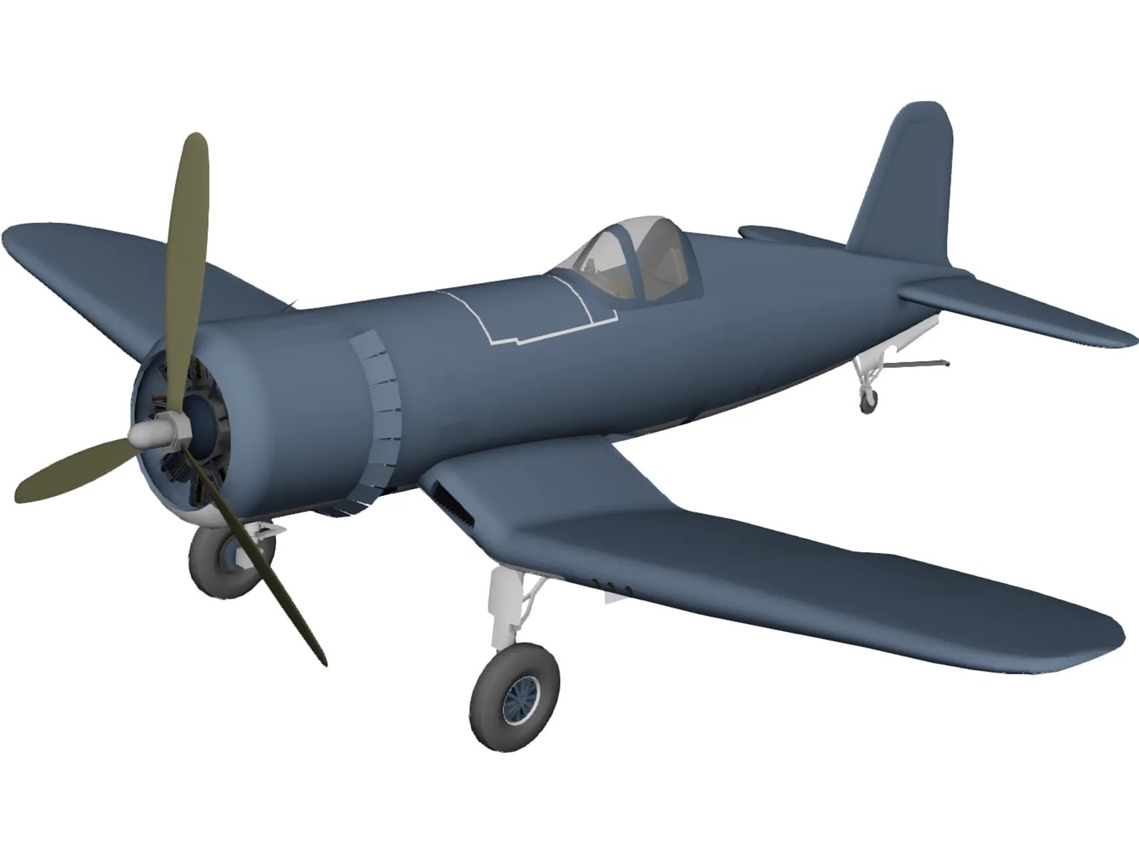 F4 Corsair Airplane 3D Model 3D CAD Browser