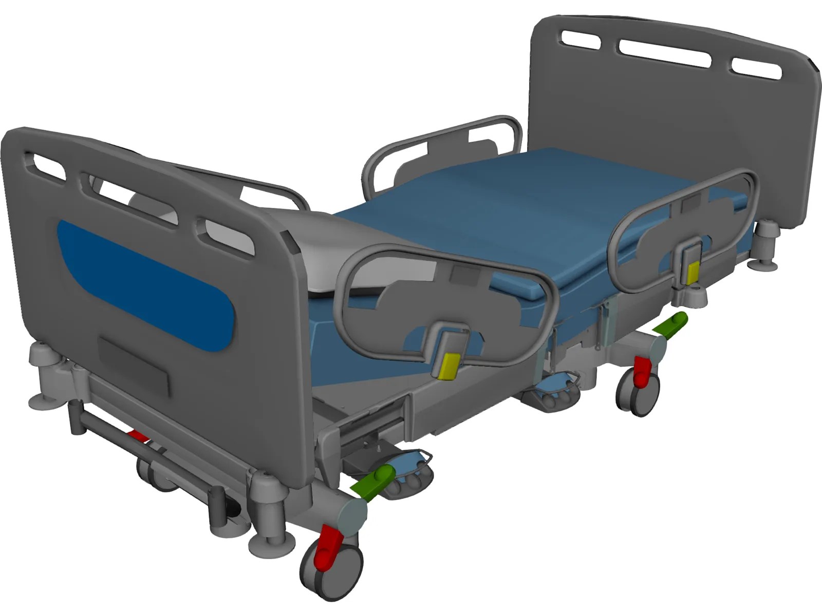 3D Hospital Bed AutoCAD Model Free Download DWG File, 59 OFF