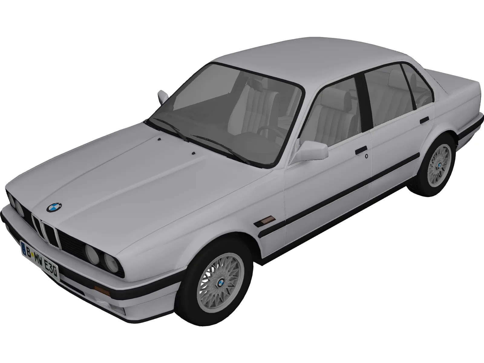 Bmw E30 320i 4 Door 3d Model 3d Cad Browser