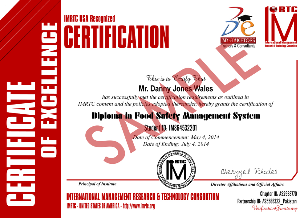 Diploma in Food Safety Management PECB CANADA Food Safety Training