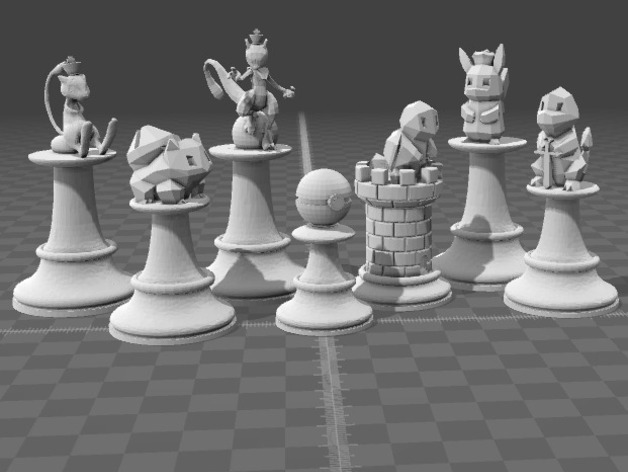 Modelo 3d de Pokemon ajedrez para impresoras 3d gratis