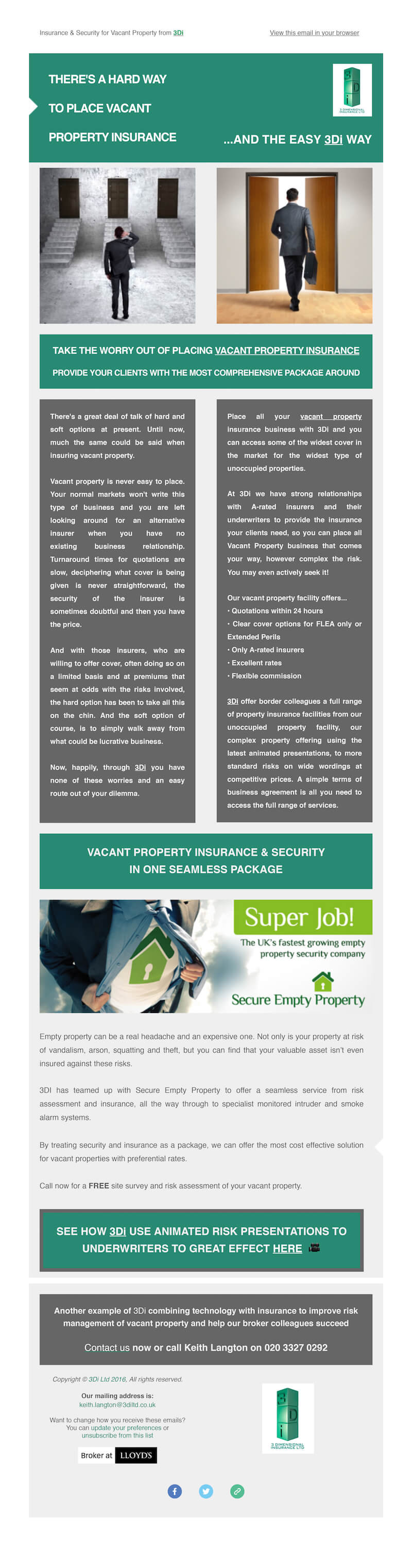 THERE'S A HARD WAY TO PLACE VACANT PROPERTY INSURANCE 3 Dimensional