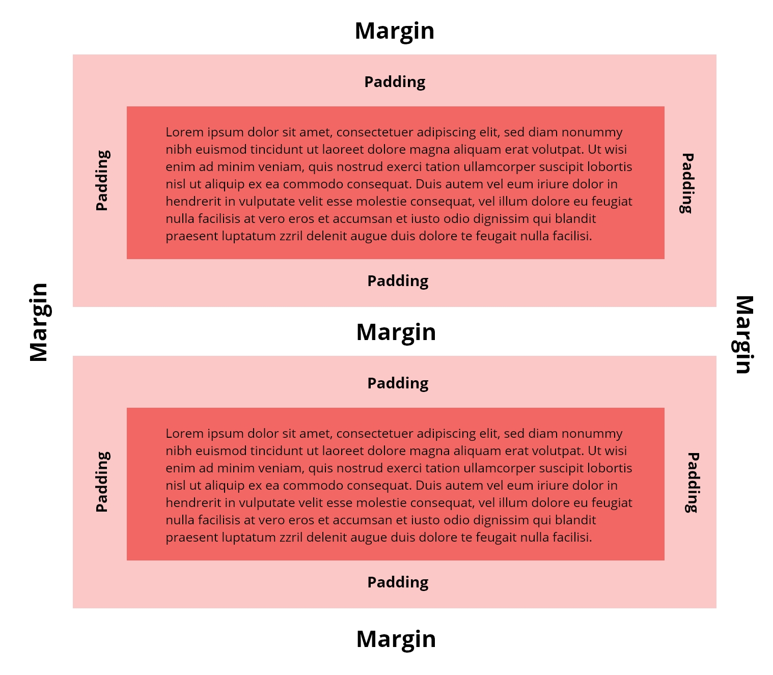 What is the difference between padding and margins? 3D Issue