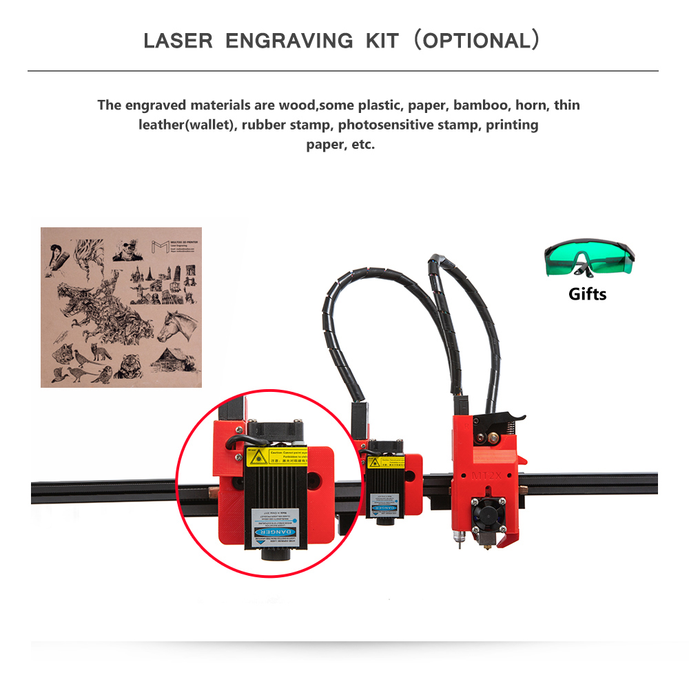 Buy Multoo MT2X Super Large Size IDEX 3D Printer - 500x500x500 mm