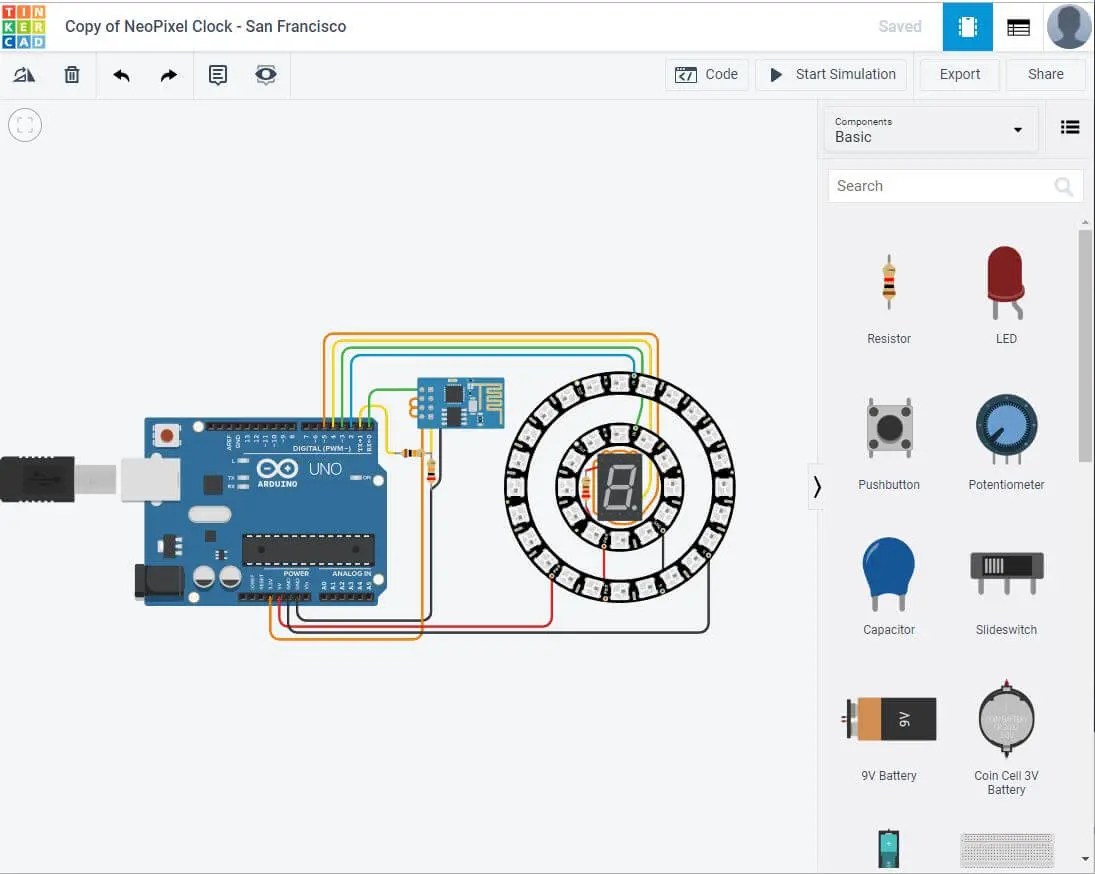 TinkerCAD simulation
