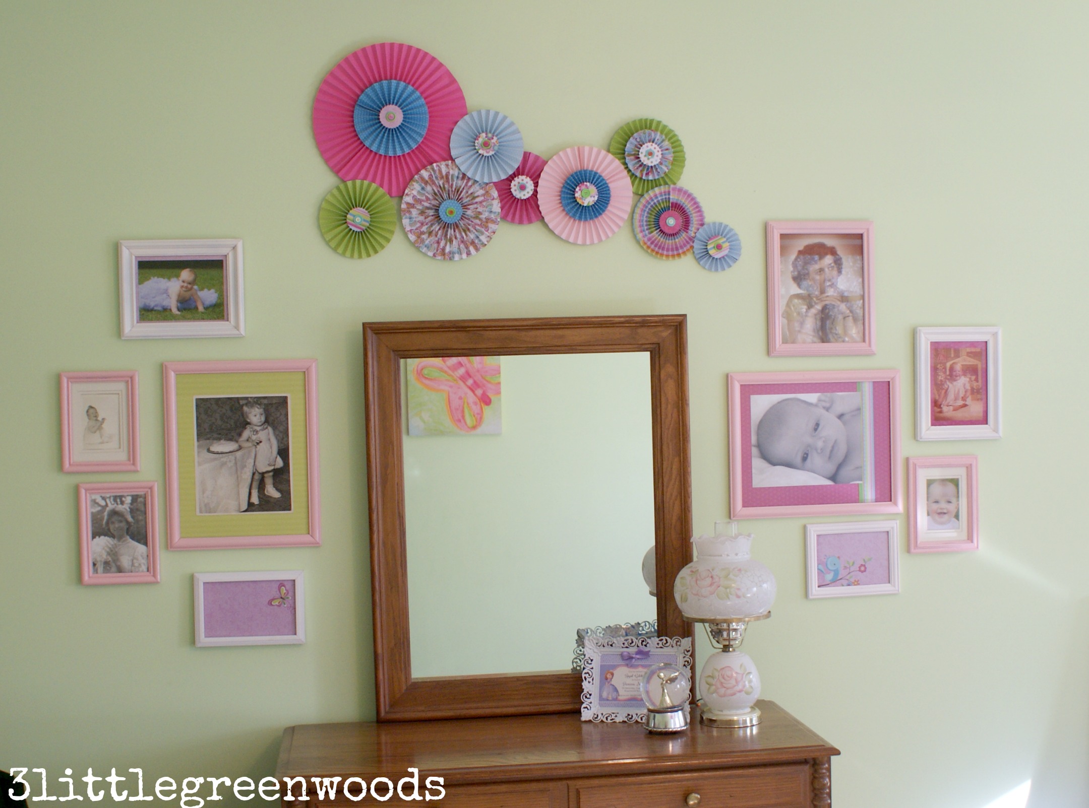 Paper Pinwheels Wall Art on a Budget 3 Little Greenwoods