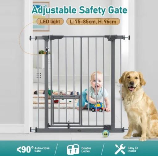 Safety Pet Gate Dog Security Guard Adjustable Kids Safe Fence Barrier