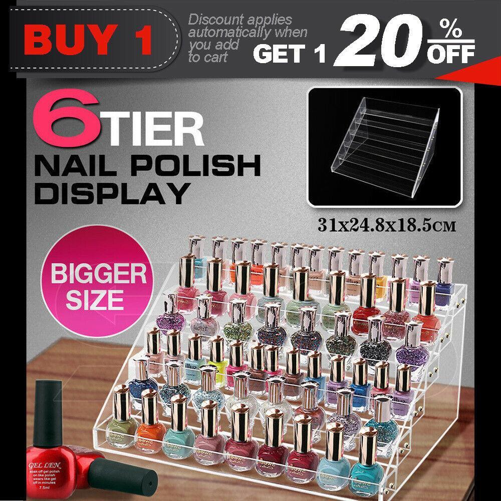 RETURNs Clear Acrylic Nail Polish Rack Holder Stand Makeup Organizer