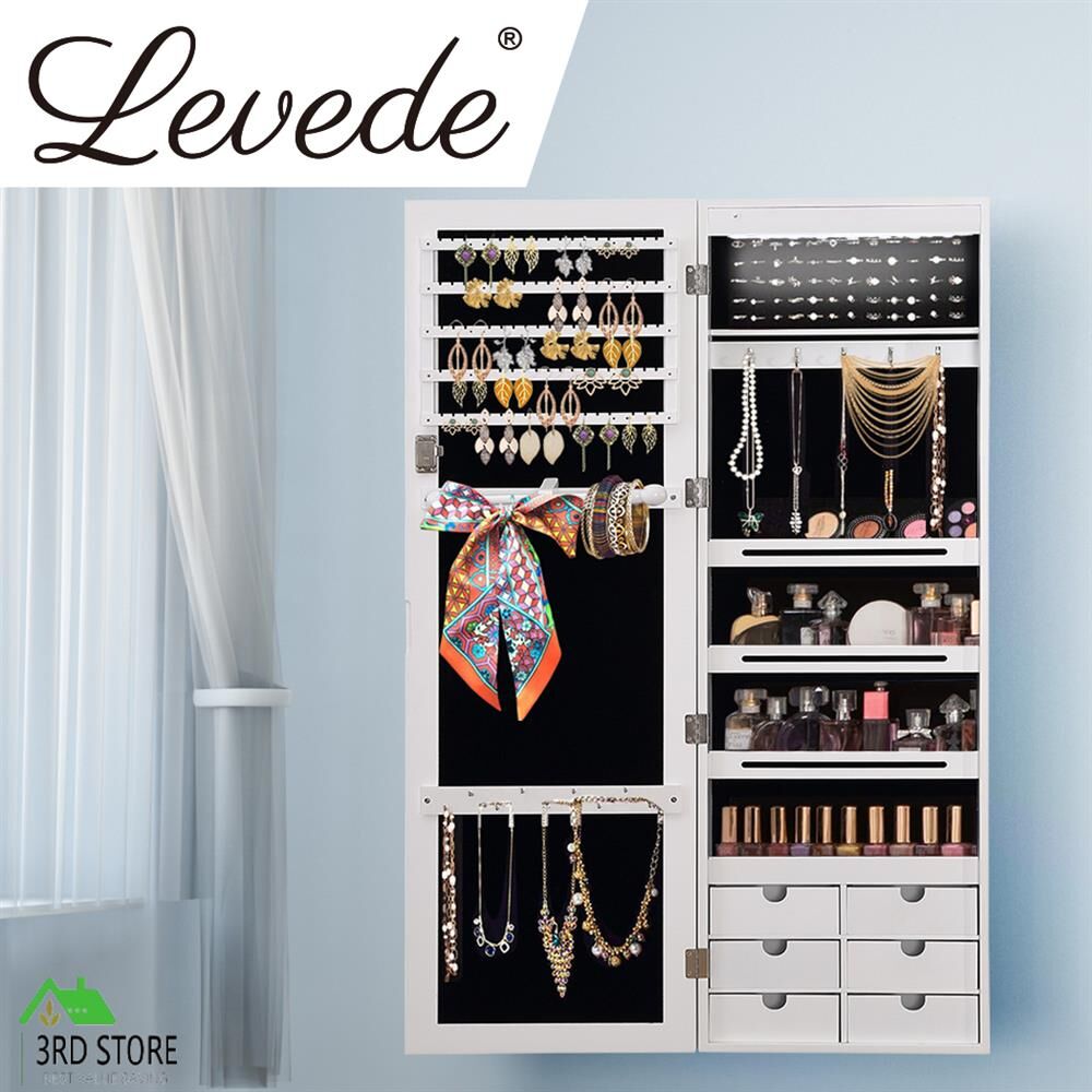 Levede Jewellery Full Length Mirror Mirrored Organizer Box