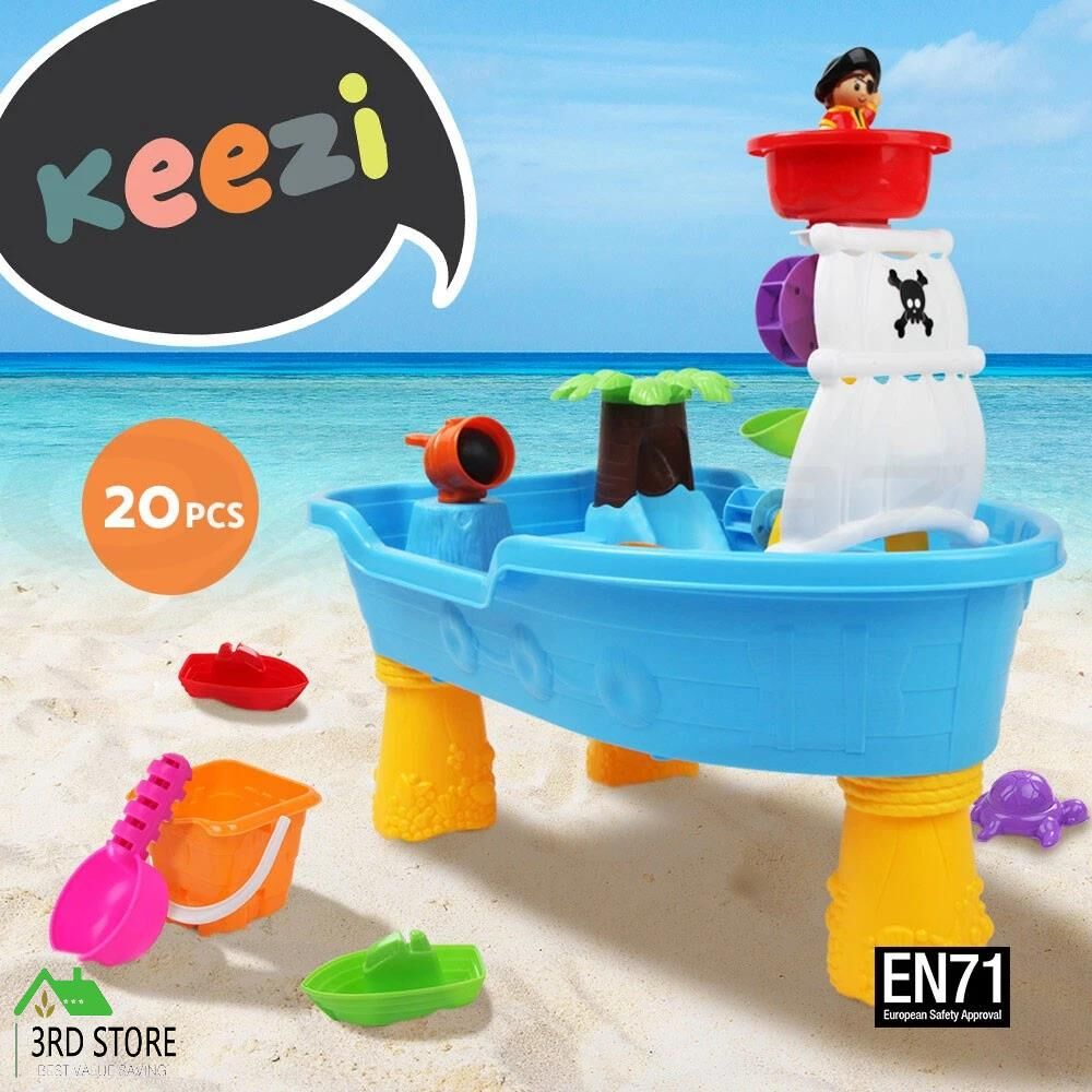 Keezi Kids Sandpit Toys Outdoor Beach Sand Pit Water Toddler Children