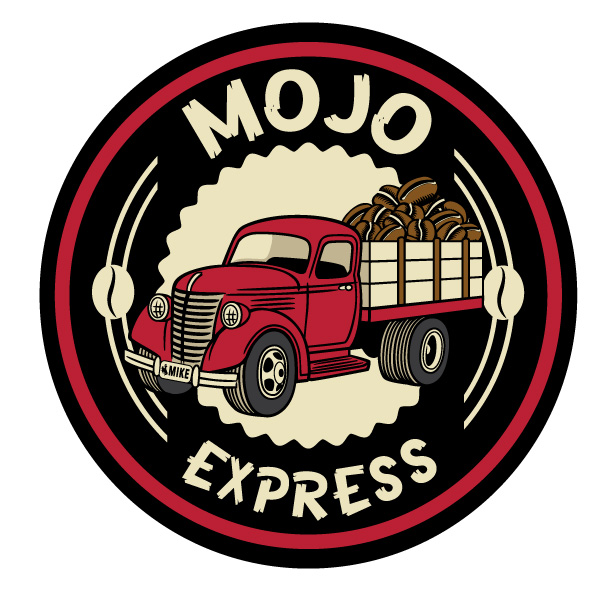 Mojo Express logo Graphic Design, mobile coffee truck logo