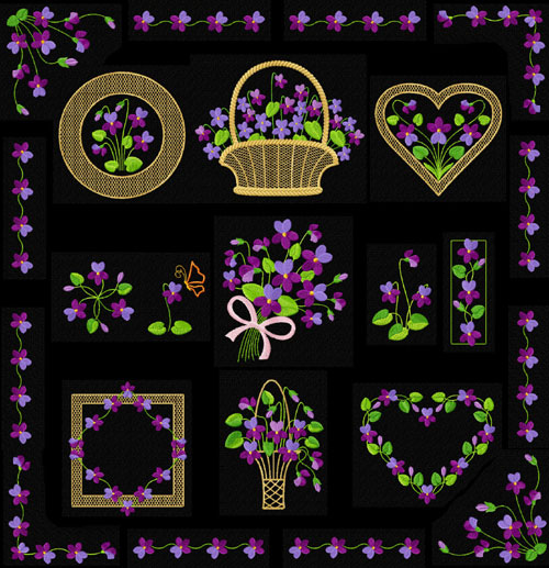 Machine Embroidery Designs Flowers Violets 14