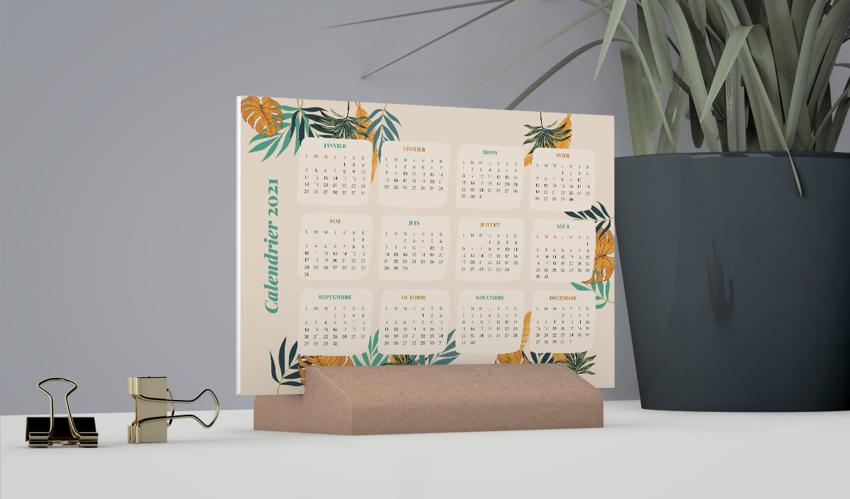 5 calendriers design 2021 à imprimer et télécharger gratuitement 4