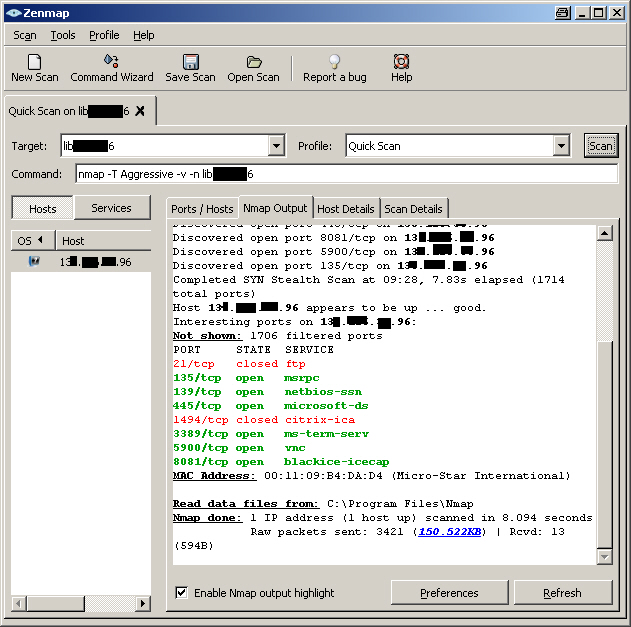 NMAP Screenshot
