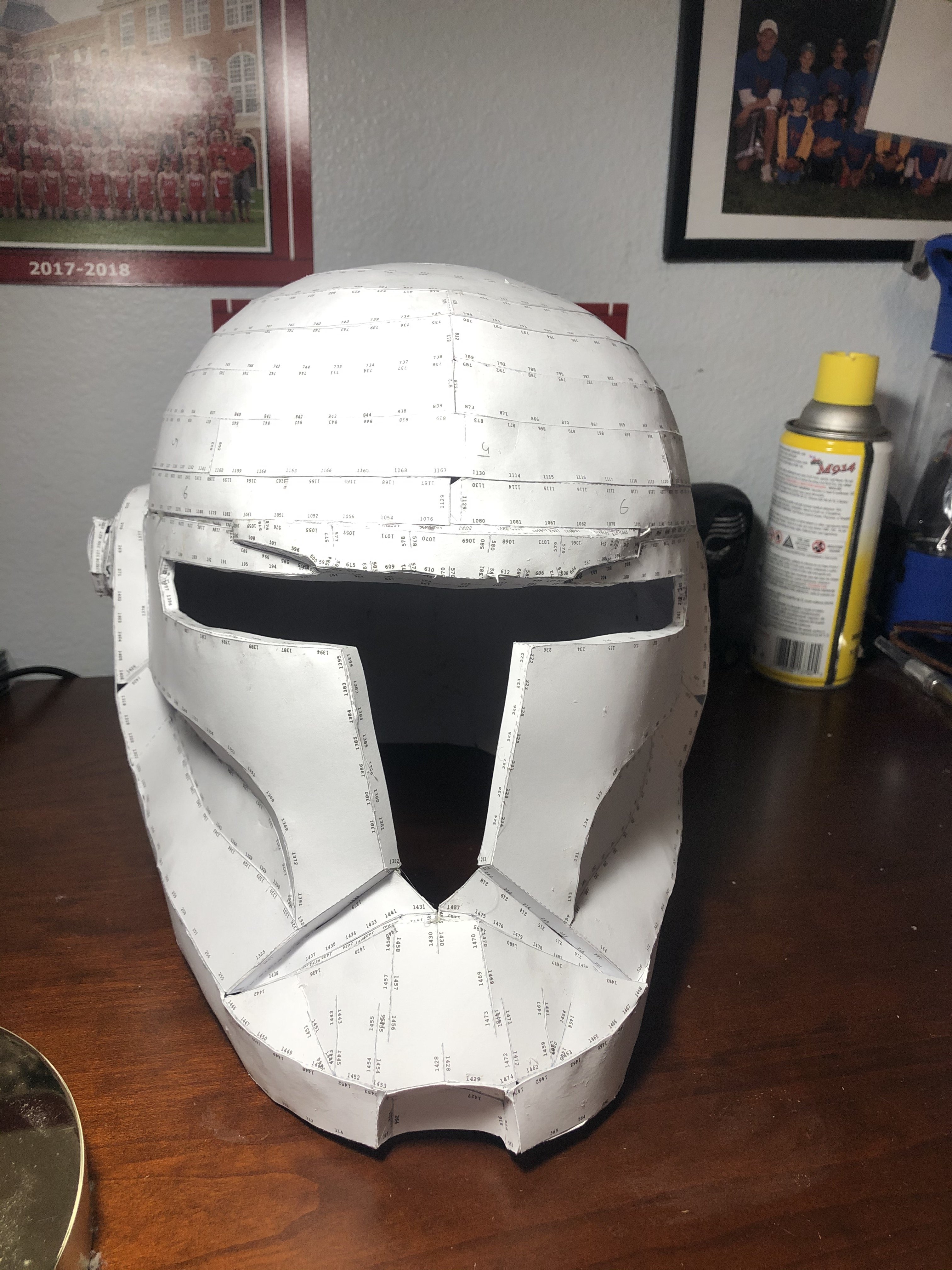 My first Pepakura project(Star Wars Republic Commando helmet) Halo