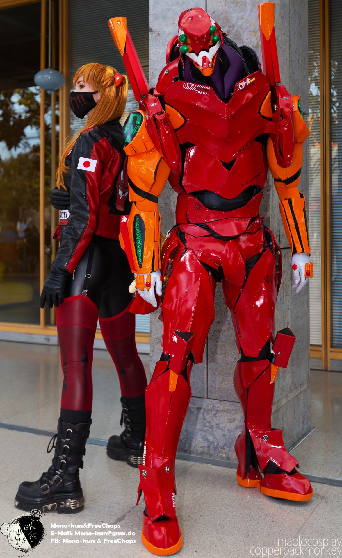 Pepakura based Evangelion EVA Unit 02 Cosplay (Mech) Halo Costume