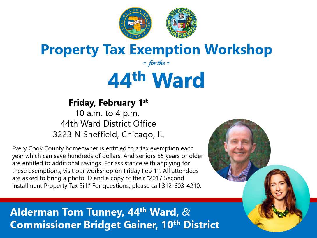 44th Ward Property Tax Exemption Alderman Tom Tunney 44th