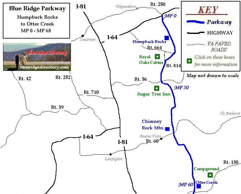 Blue Ridge Parkway Map Humpback Rocks & Otter Creek
