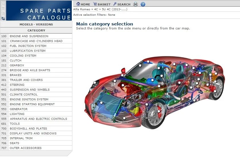 ePER Parts Catalogue Spare Parts Alfa Romeo 4C Forums