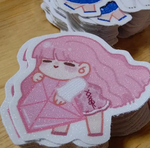 Custom Glitter Sticker with Sparkling Effect Personalized Sparkle