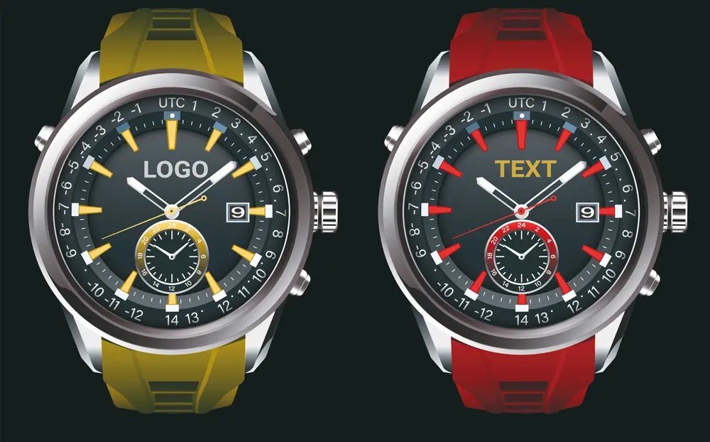 custom name brand text dial logo with 3D metal transfer sticker at