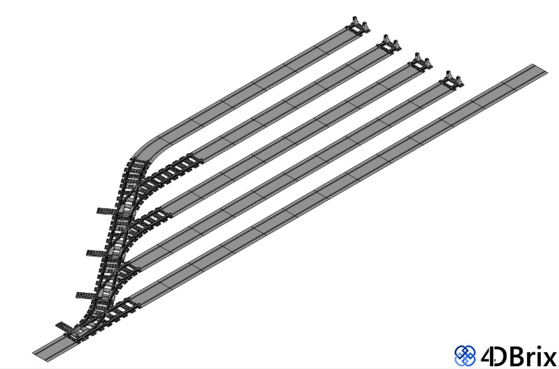 Modular Track Switch System Building Rail Yards LEGO Train Tech