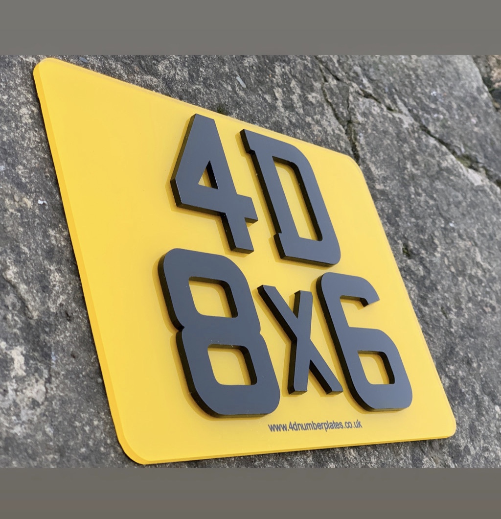 4D Bike/ Quad Custom Size Original 4D Number Plates