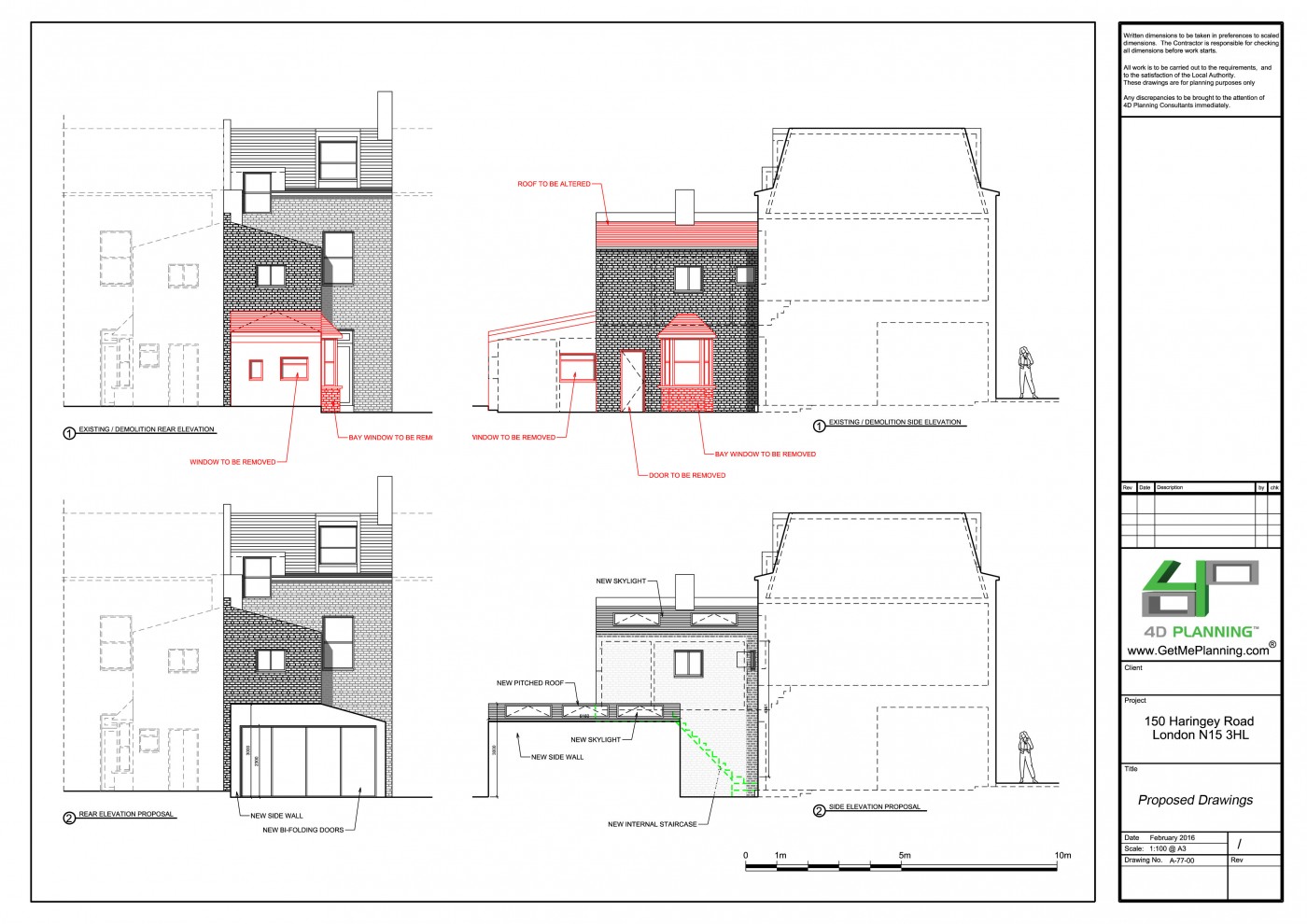 Conversion of dwellinghouse into two flats, single story inf