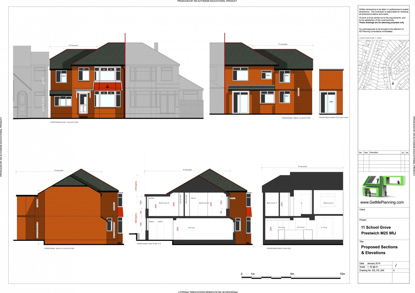 Two storey extension side and rear